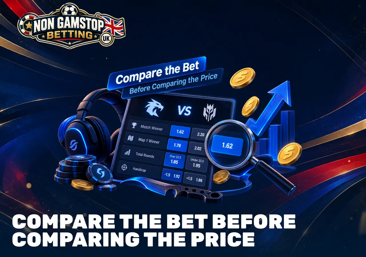 Esports betting odds comparison with match winner, map, total rounds and handicap markets before placing a bet.